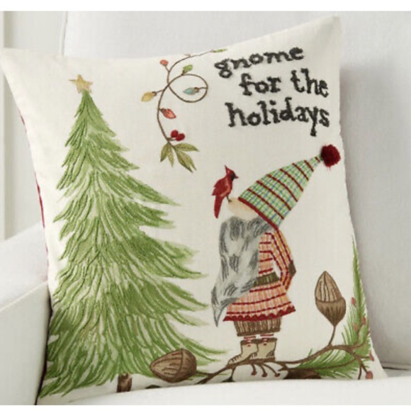 Pottery Barn Other - Pottery Barn Gnome for the Holidays Embroidered Pillow Cover New With Tags